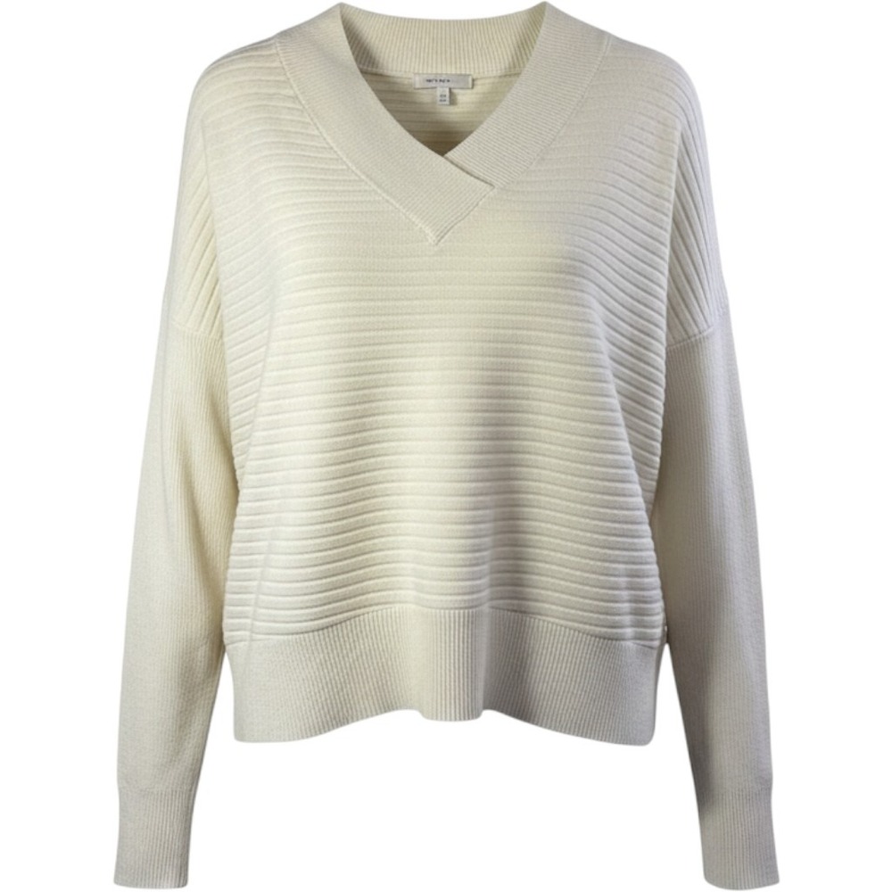 Universal Thread Cream Ribbed V-Neck Oversized Sweater XL/XG‎